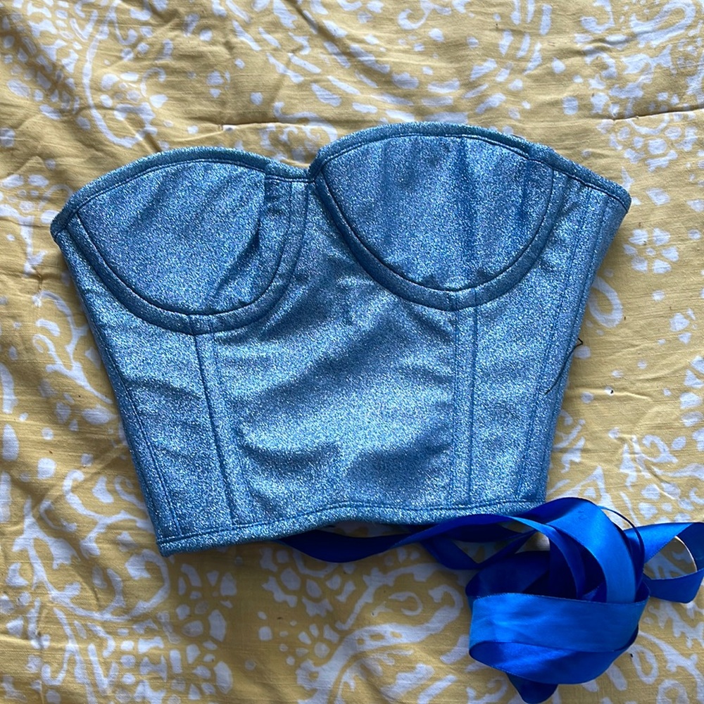 Sparkle blue corset top